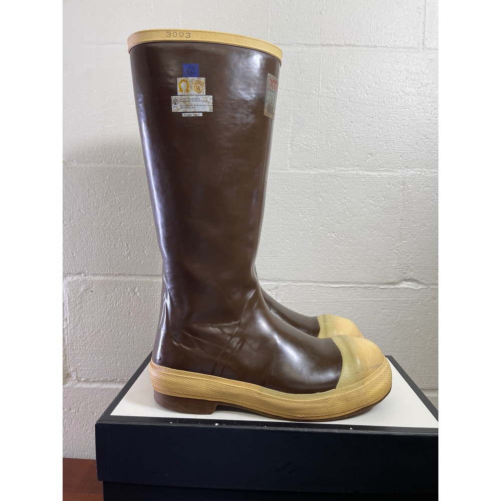 XTRATUF Legacy 15" Neoprene Brown Rubber Boots Steel Toe Pull On Men's 7 US